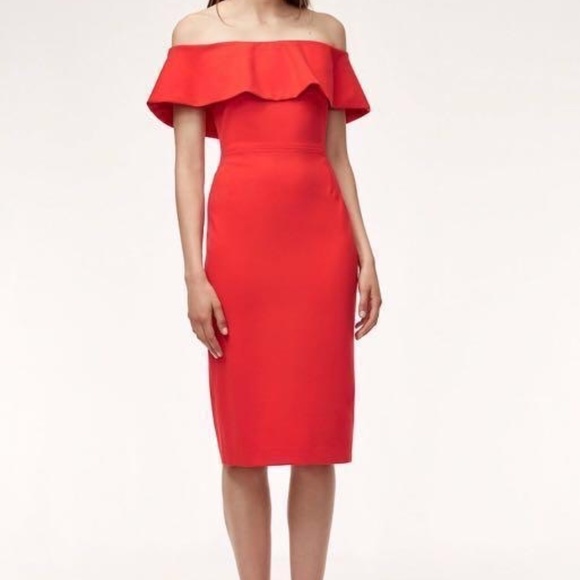 Aritzia Babaton Ruslan Dress in Red Size 0 - Picture 2 of 11